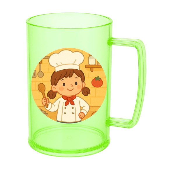 Caneca de Chopp Infantil Personalizada Mini Chefe Menina - Imagem 4