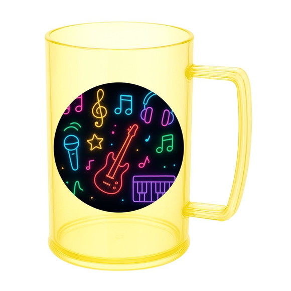 Caneca de Chopp Infantil Personalizada Neon Musical