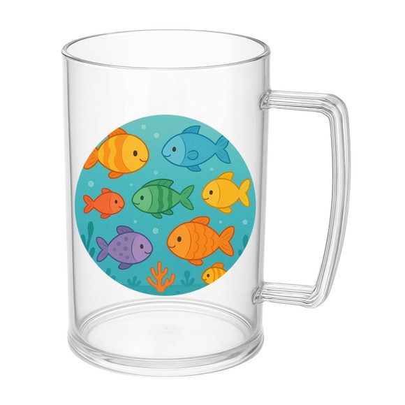 Caneca de Chopp Infantil Personalizada Peixinhos Coloridos - Imagem 5