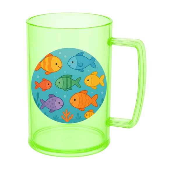 Caneca de Chopp Infantil Personalizada Peixinhos Coloridos - Imagem 4