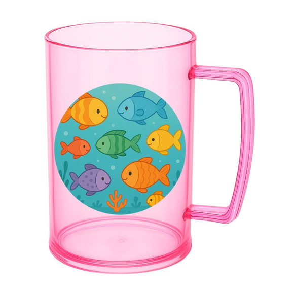 Caneca de Chopp Infantil Personalizada Peixinhos Coloridos - Imagem 3