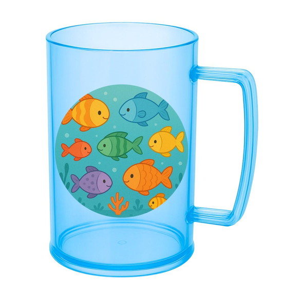 Caneca de Chopp Infantil Personalizada Peixinhos Coloridos - Imagem 2