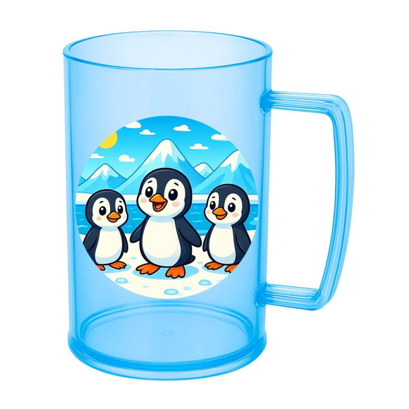 Caneca de Chopp Infantil Personalizada Pinguins - Imagem 2
