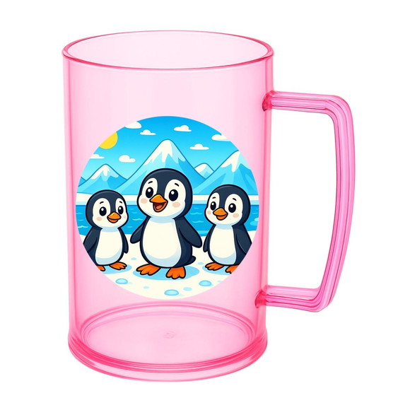 Caneca de Chopp Infantil Personalizada Pinguins - Imagem 3