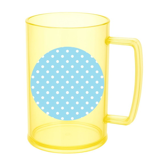 Caneca de Chopp Infantil Personalizada Poá Azul Bebê