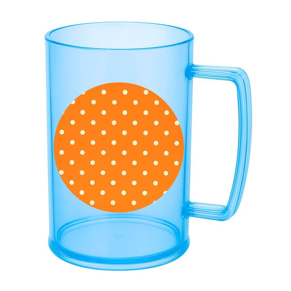 Caneca de Chopp Infantil Personalizada Poá Laranja - Imagem 2