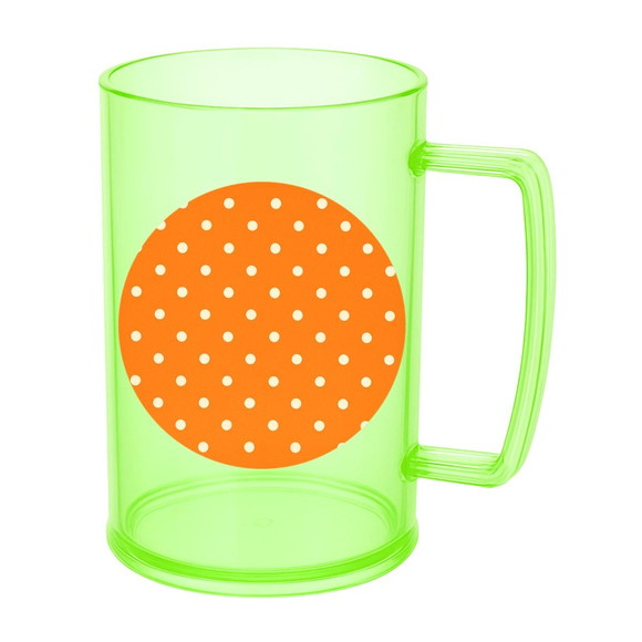 Caneca de Chopp Infantil Personalizada Poá Laranja - Imagem 4