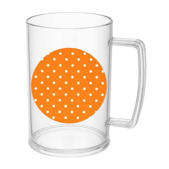 Caneca de Chopp Infantil Personalizada Poá Laranja - Imagem 5