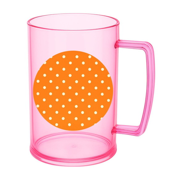 Caneca de Chopp Infantil Personalizada Poá Laranja - Imagem 3