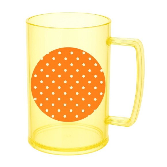 Caneca de Chopp Infantil Personalizada Poá Laranja