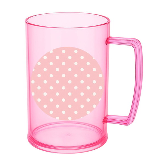 Caneca de Chopp Infantil Personalizada Poá Rosa Bebê - Imagem 3