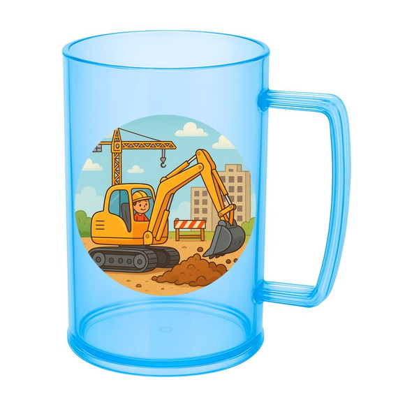 Caneca de Chopp Infantil Personalizada Retroescavadeira - Imagem 2
