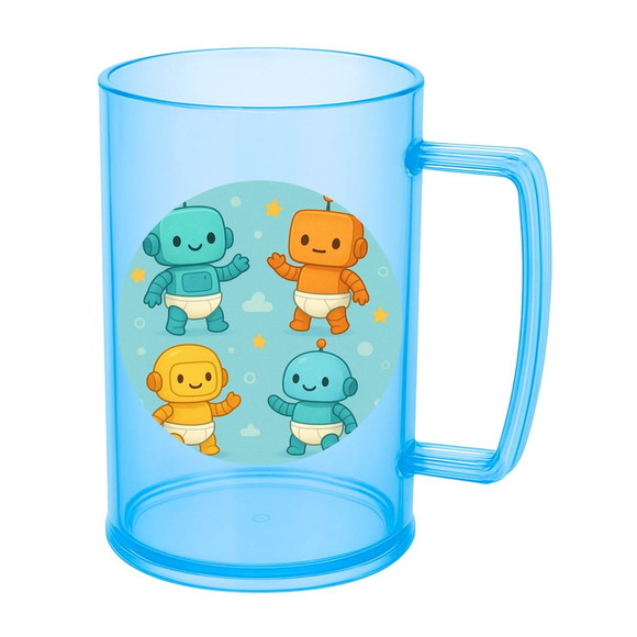 Caneca de Chopp Infantil Personalizada Robôs Baby - Imagem 2