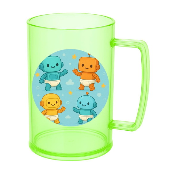 Caneca de Chopp Infantil Personalizada Robôs Baby - Imagem 4