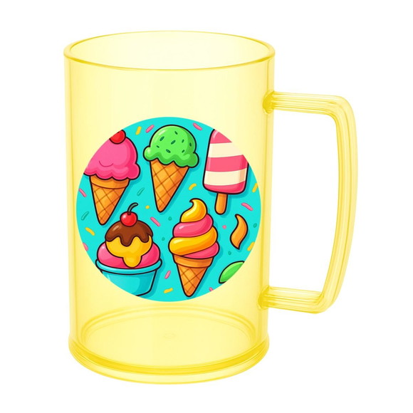 Caneca de Chopp Infantil Personalizada Sorvetes