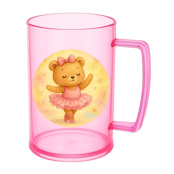 Caneca de Chopp Infantil Personalizada Ursinha Bailarina - Imagem 3