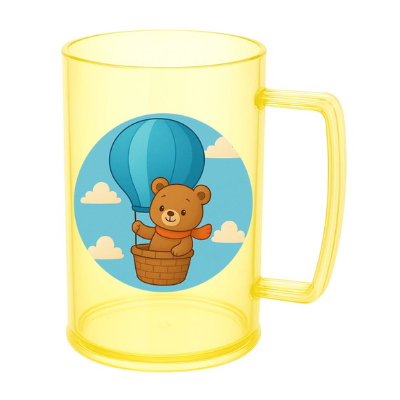 Caneca de Chopp Infantil Personalizada Ursinho Baloeiro