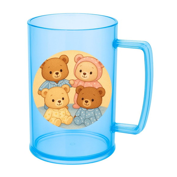 Caneca de Chopp Infantil Personalizada Ursinhos de Pijama - Imagem 2