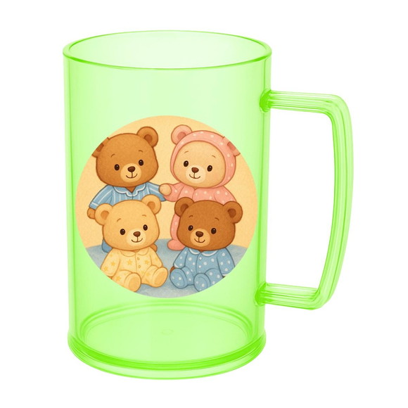 Caneca de Chopp Infantil Personalizada Ursinhos de Pijama - Imagem 4