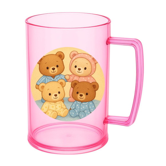 Caneca de Chopp Infantil Personalizada Ursinhos de Pijama - Imagem 3