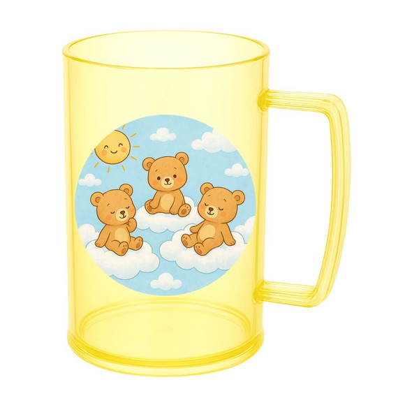 Caneca de Chopp Infantil Personalizada Ursinhos na Nuvem