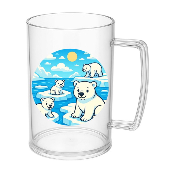 Caneca de Chopp Infantil Personalizada Ursos Polares - Imagem 5