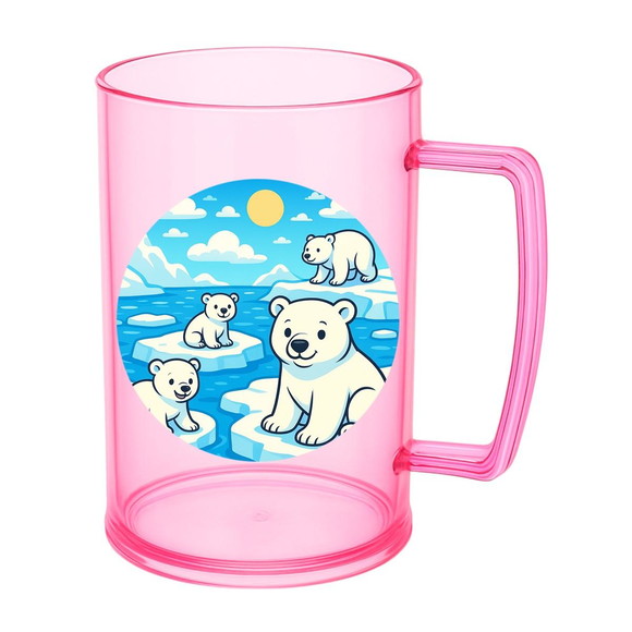 Caneca de Chopp Infantil Personalizada Ursos Polares - Imagem 3