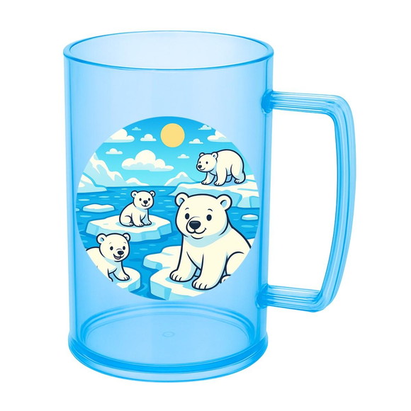 Caneca de Chopp Infantil Personalizada Ursos Polares - Imagem 2