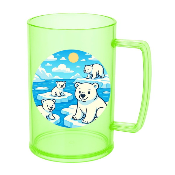 Caneca de Chopp Infantil Personalizada Ursos Polares - Imagem 4