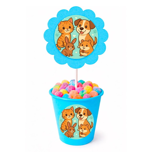 Centro de Mesa Flor Personalizado Animais de Estimação