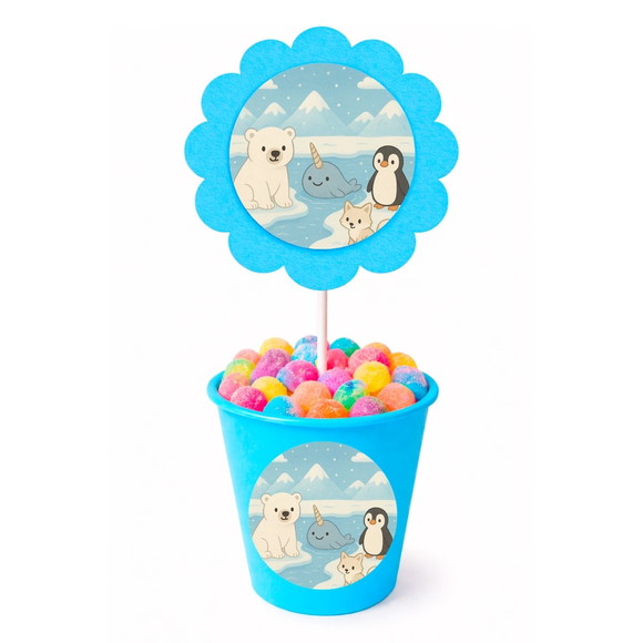 Centro de Mesa Flor Personalizado Animais do Ártico