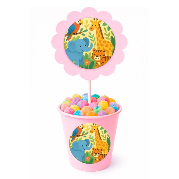 Centro de Mesa Flor Personalizado Animais Exóticos - Imagem 2