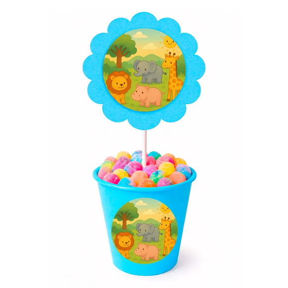 Centro de Mesa Flor Personalizado Animais Selvagens