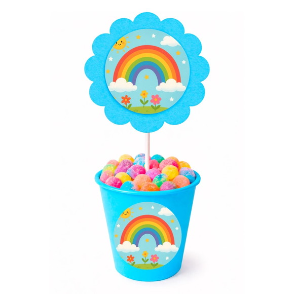 Centro de Mesa Flor Personalizado Arco-íris