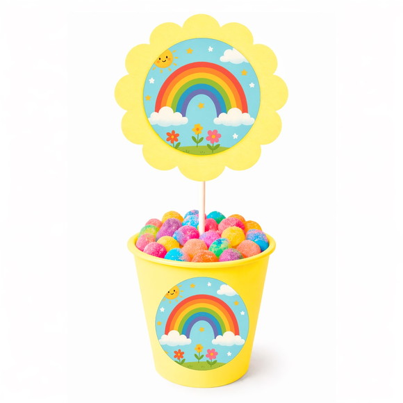 Centro de Mesa Flor Personalizado Arco-íris - Imagem 4
