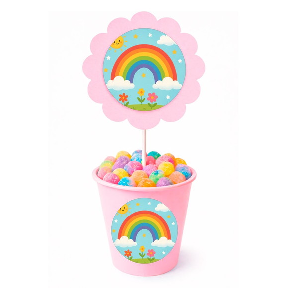 Centro de Mesa Flor Personalizado Arco-íris - Imagem 2