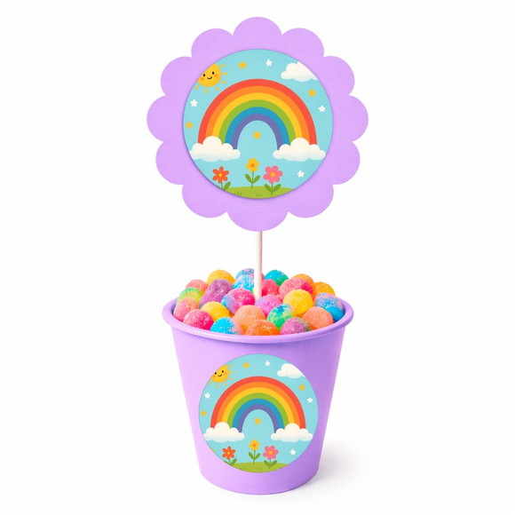 Centro de Mesa Flor Personalizado Arco-íris - Imagem 3