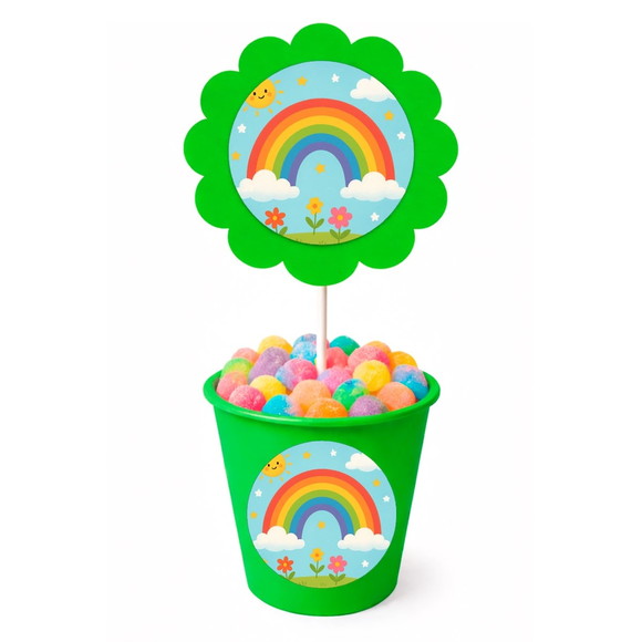 Centro de Mesa Flor Personalizado Arco-íris - Imagem 5