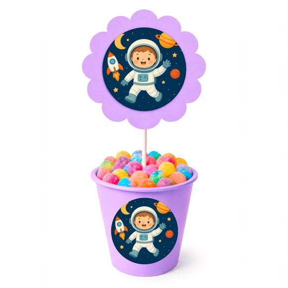 Centro de Mesa Flor Personalizado Astronauta - Imagem 3