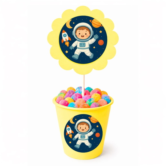 Centro de Mesa Flor Personalizado Astronauta - Imagem 4