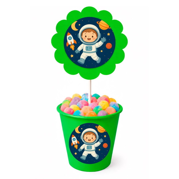 Centro de Mesa Flor Personalizado Astronauta - Imagem 5