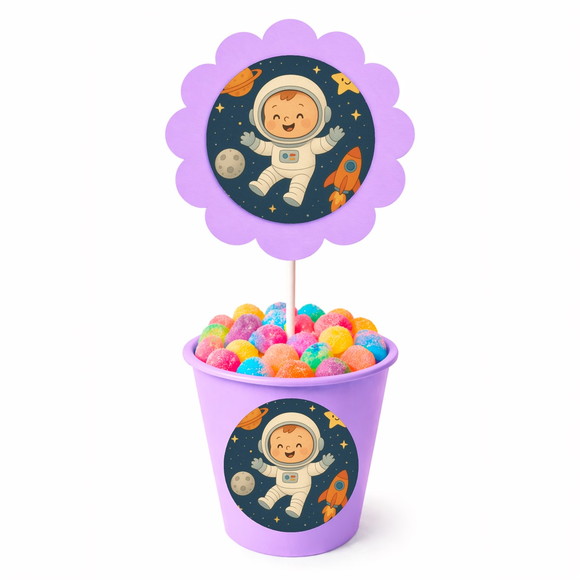 Centro de Mesa Flor Personalizado Astronauta Baby - Imagem 3