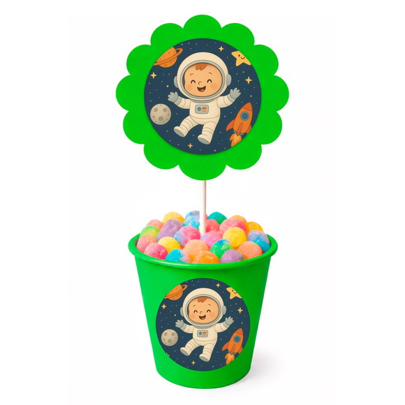 Centro de Mesa Flor Personalizado Astronauta Baby - Imagem 5