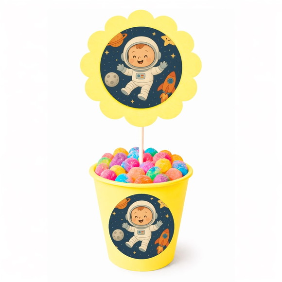 Centro de Mesa Flor Personalizado Astronauta Baby - Imagem 4