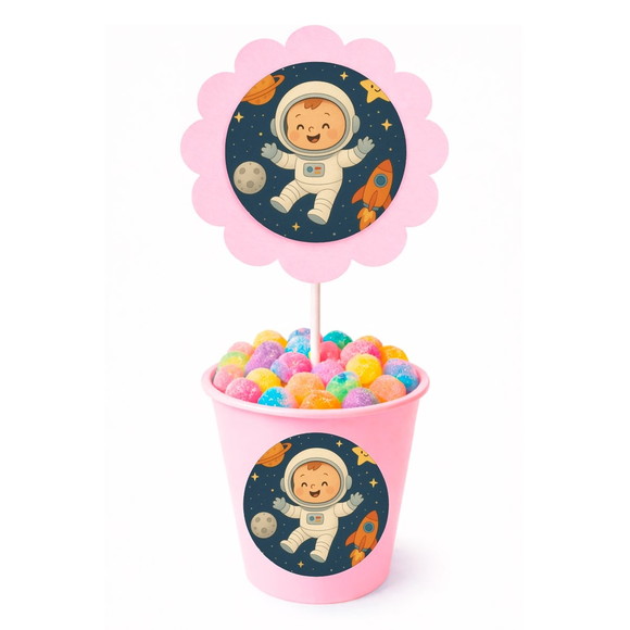 Centro de Mesa Flor Personalizado Astronauta Baby - Imagem 2