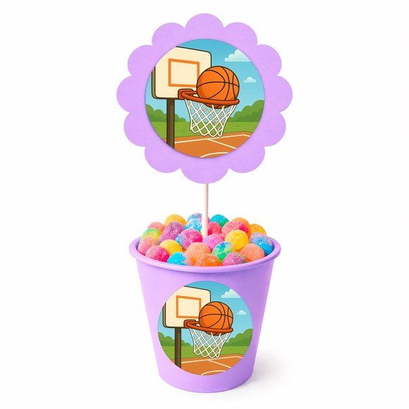 Centro de Mesa Flor Personalizado Basquete - Imagem 3