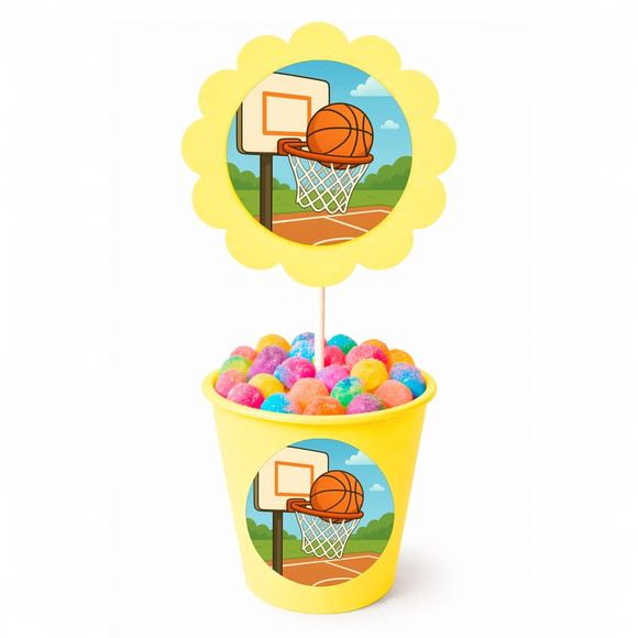 Centro de Mesa Flor Personalizado Basquete - Imagem 4