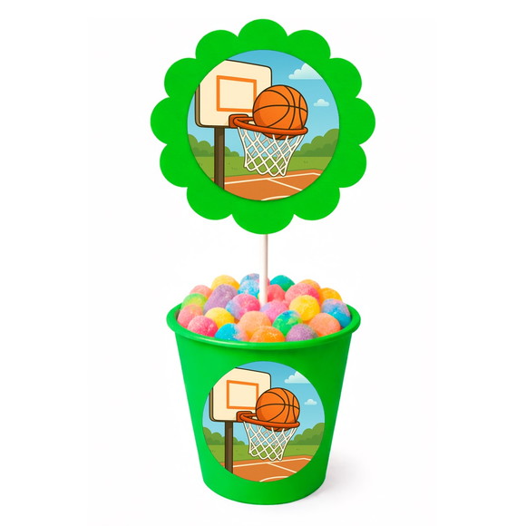 Centro de Mesa Flor Personalizado Basquete - Imagem 5