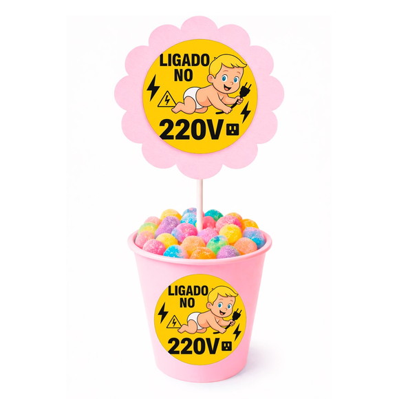 Centro de Mesa Flor Personalizado Bebê Ligado no 220v - Imagem 2