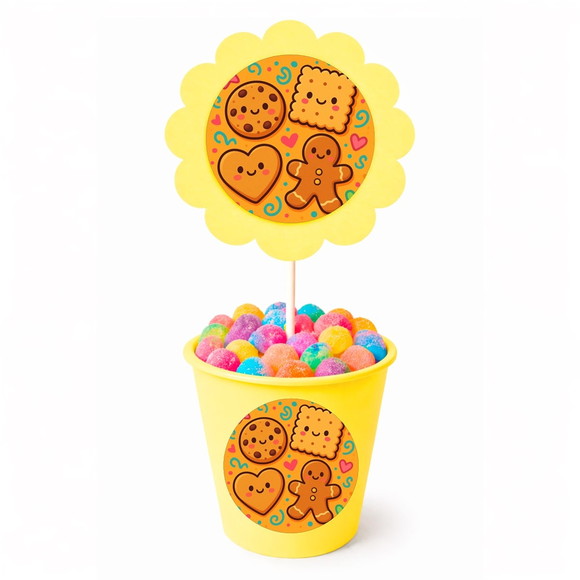 Centro de Mesa Flor Personalizado Biscoitinhos - Imagem 4